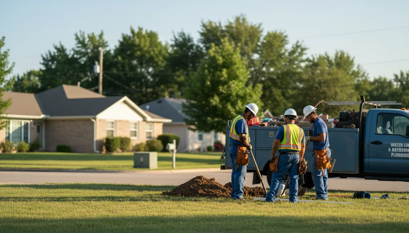 Residential water line and bathroom plumbing service in Lehigh, KS